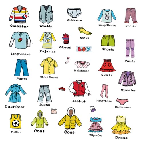 BESPORTBLE Etiquetas Adhesivas para Clasificación de Ropa Autoadhesivas y Decorativas Organizador de Armario para Hogar Fácil Lectura y Reconocimiento para Optimizar Espacios