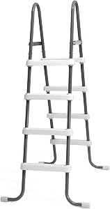 Intex Steel Frame Above Ground Swimming Pool Entry/Exit Ladder for 48" High Wall Pools, 300 Pound Capacity, Accessory Only, Pool Not Included