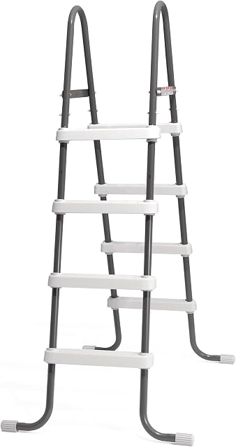 Intex Steel Frame Above Ground Swimming Pool Entry/Exit Ladder for 48" High Wall Pools, 300 Pound Capacity, Accessory Only, Pool Not Included