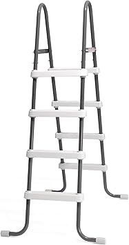 Intex Steel Frame Above Ground Swimming Pool Entry/Exit Ladder for 48" High Wall Pools, 300 Pound Capacity, Accessory Only, Pool Not Included