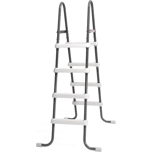 Intex Steel Frame Above Ground Swimming Pool Entry/Exit Ladder for 48" High Wall Pools, 300 Pound Capacity, Accessory Only, Pool Not Included