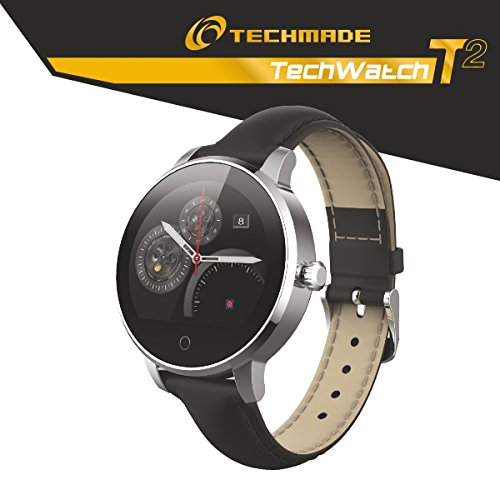 Techmade techwatch T2 1.22 Bluetooth Display with Strap in Black + Powerbank