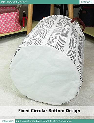 Fankang Storage Basket, Nursery Hamper Canvas Laundry Basket Foldable With Waterproof Pe Coating Large Storage Baskets For Kids Boys And Girls thumb #7
