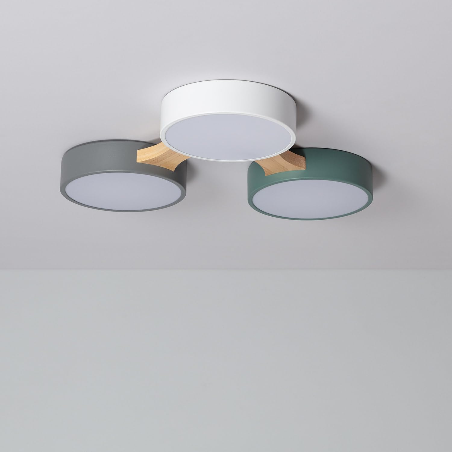 LEDKIA Plafón LED 30W Madera y Aluminio CCT Seleccionable Sams Multicolor | Ideal para Cocina, Comedor, Habitación