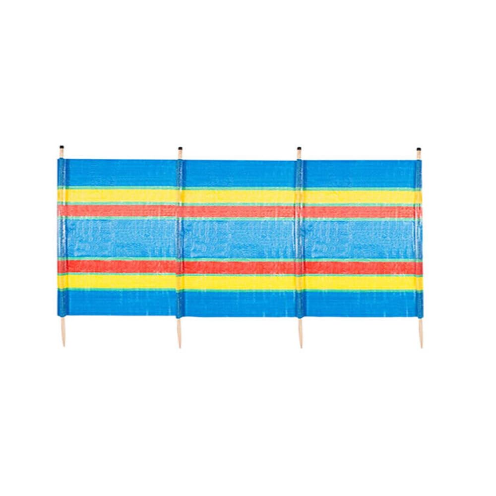 BONAFIDE Multi-Coloured Wind Breaks, 4 5 6 8 10 Wooden Pole Wind Breakers For Beach, Unique Camping Windbreaker, Caravan Windbreakers, Privacy Screen Wind Breakers Camping (4 POLE)