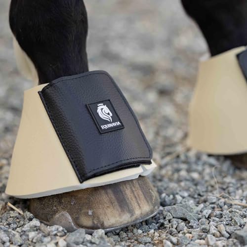 Image of Equinavia Toki Pull On Bell Boots for Horses, Durable Neoprene Equine Boots | Comfortable Horse Hoof Boots for Daily Turnout, Overreach Protection Hoof Boots, Equestrian Training Competition Show, Riding