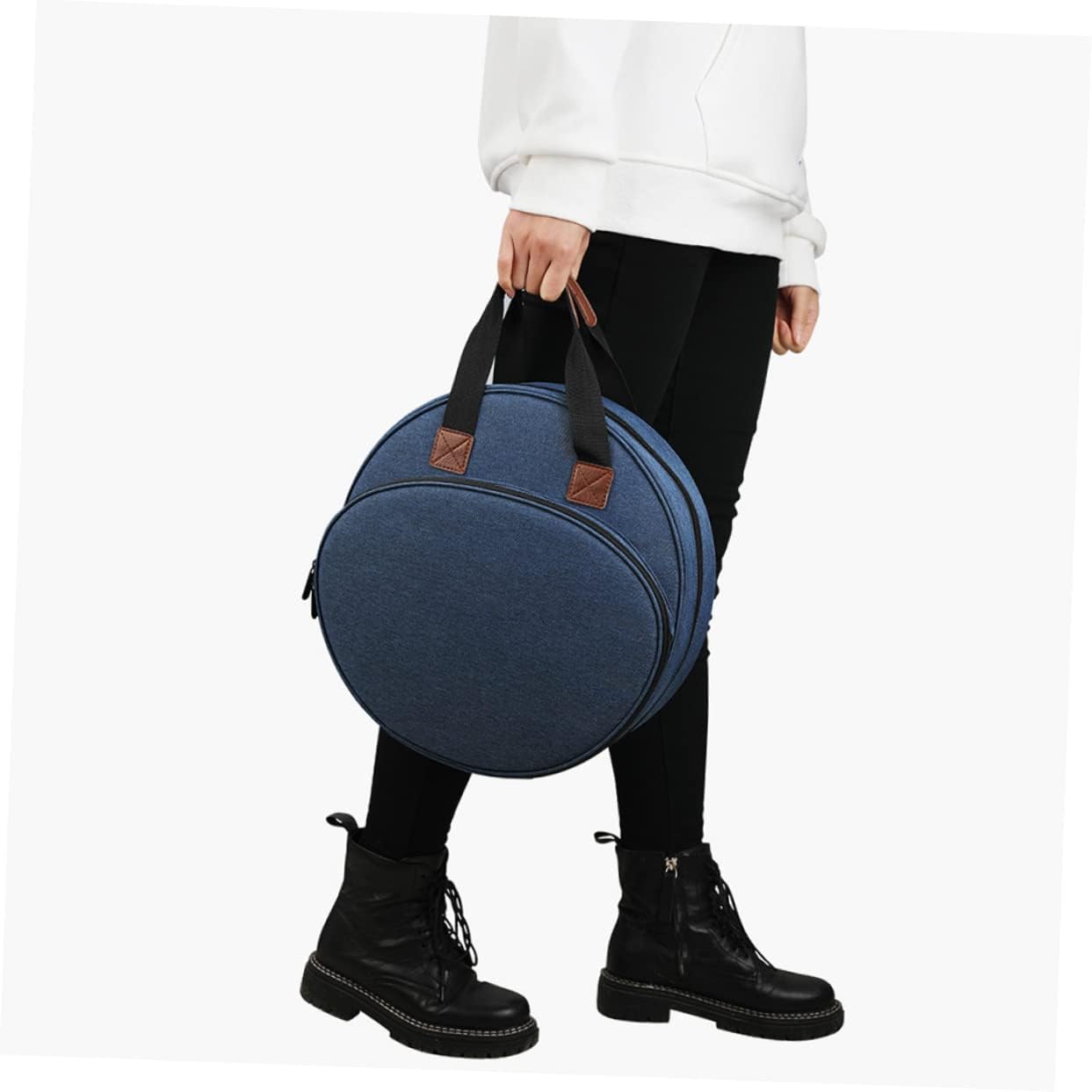 Tofficu 1 PC Large Capacity Embroidery Kit Storage Bag Durable Organizer with Zipper Pocket Elastic Loops for Beginners Enthusiasts for Travel Projects