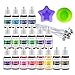 Retazly Tintes Colorante para Velas Liquida, 18 Colores Tinte de Cera DIY Kit para Hacer Velas para Cera de Soja/Parafina/Gel/Cera de Abejas, Bricolaje Fabricación de Velas con 18 mechas y 2 Moldes