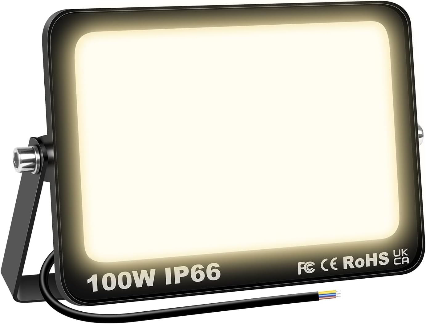 YOJZMA Outdoor LED Flood Lights 100W 10000LM Super Bright Security Light IP66 Waterproof Yard Lights 3000K Cool White Floodlight for Garage Garden Stadium Backyard Yard [Energy Class E]