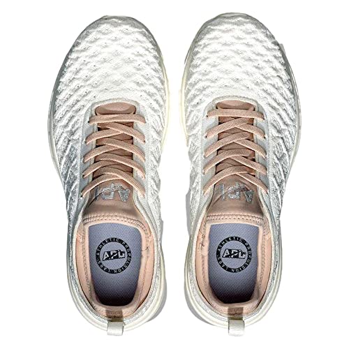 APL Athletic Propulsion Labs Women's Techloom Phantom Shoe, Ivory/Rose Dust, 74