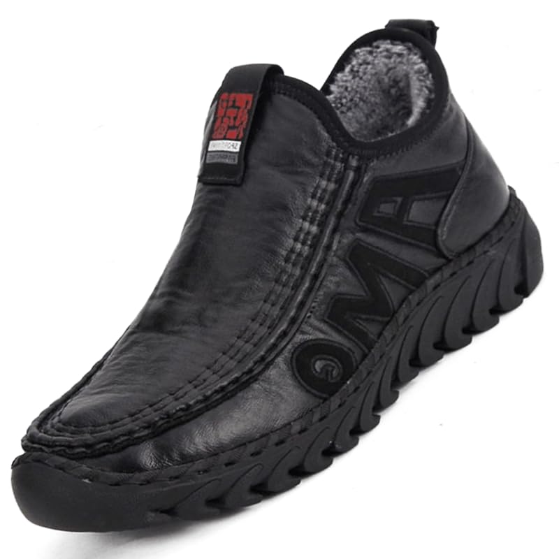 Men's Warm Fleece Shoes Comfortable Non-Slip Snow Boots, Winter