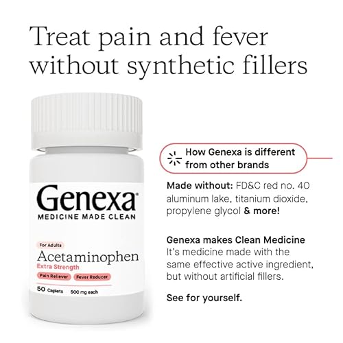 Genexa Extra Strength Acetaminophen Pain & Fever Relief Caplets, 500 Mg, 50 Count… #TOP1