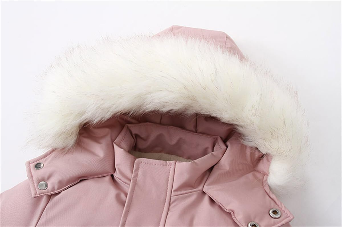 Baby Junge Mädchen Schneeanzug Kinder Langarm Hoodie Dicker Overall Skianzug Reißverschluss Einteiliger Body Winter Warmer Strampler