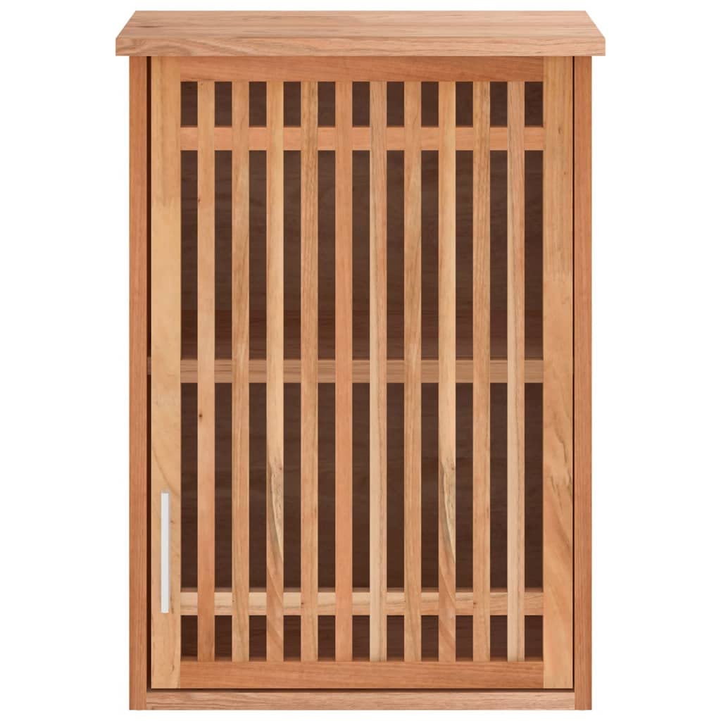 vidaXL Armoire Murale, Placard avec Rangement, Armoire Suspendue avec Porte, Meuble de Salle de Bain Toilette, Bois Massif de Noyer