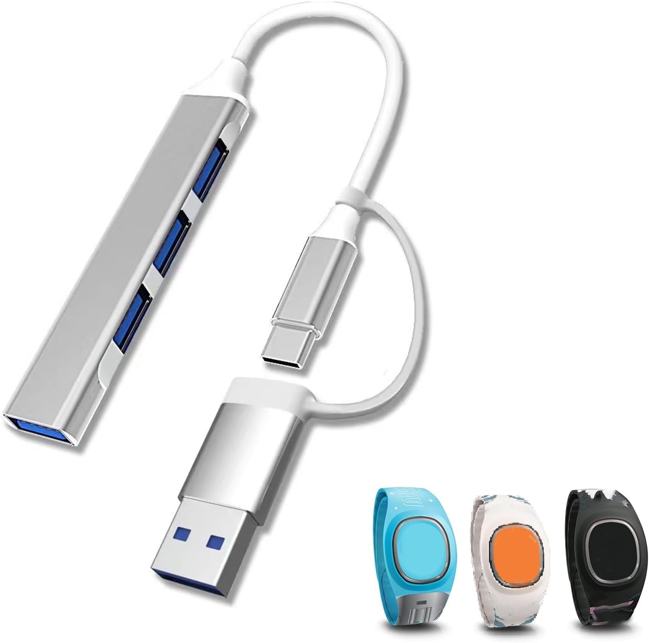 MultiCharger for MagicBand+ Magic Band USB C Hub with USB A Port Multifunctional Charger Adapter for Phone Smartwatch Disneyland Accessories for Trip to Disney World Cruise Disney Travel Essentials