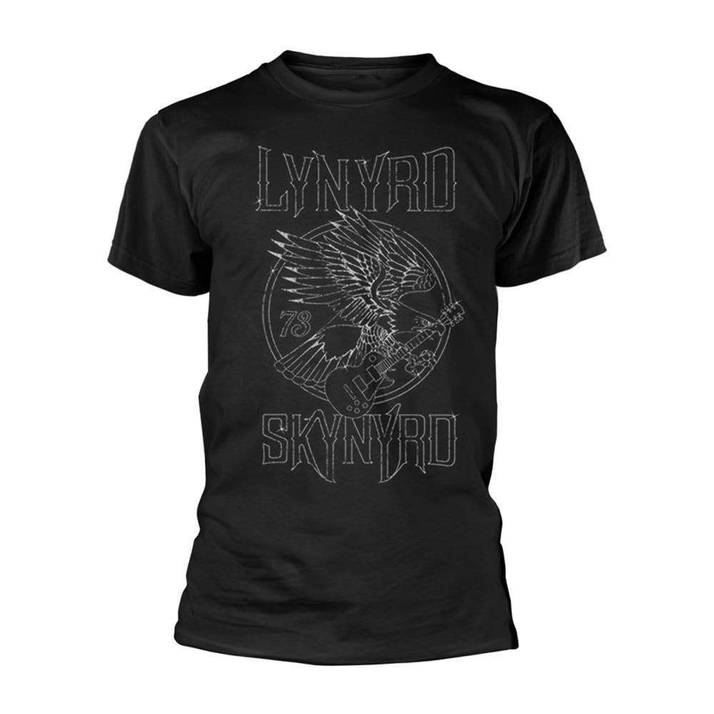Lynyrd Skynyrd Men's Eagle Guitar T-Shirt Black, Black, XXL