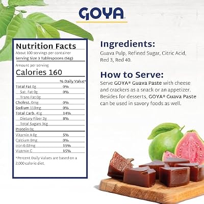 Guava Puree Paste by Goya, Guava Jelly for Breakfast Pastries, Concentrated Jam Made With Guava Pulp, Pasta de Guava, Latin Cooking and Baking Kitchen Staple, 21 oz Cans, Pack of 2