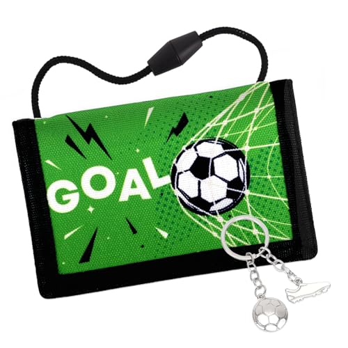 Portafoglio Portafogli Bambini Trifold con Cordino portafoglio ragazzo per di Età Compresa Tra 5 e 12 Anni Regalo di Natale di Compleanno Razzo calcio bambino