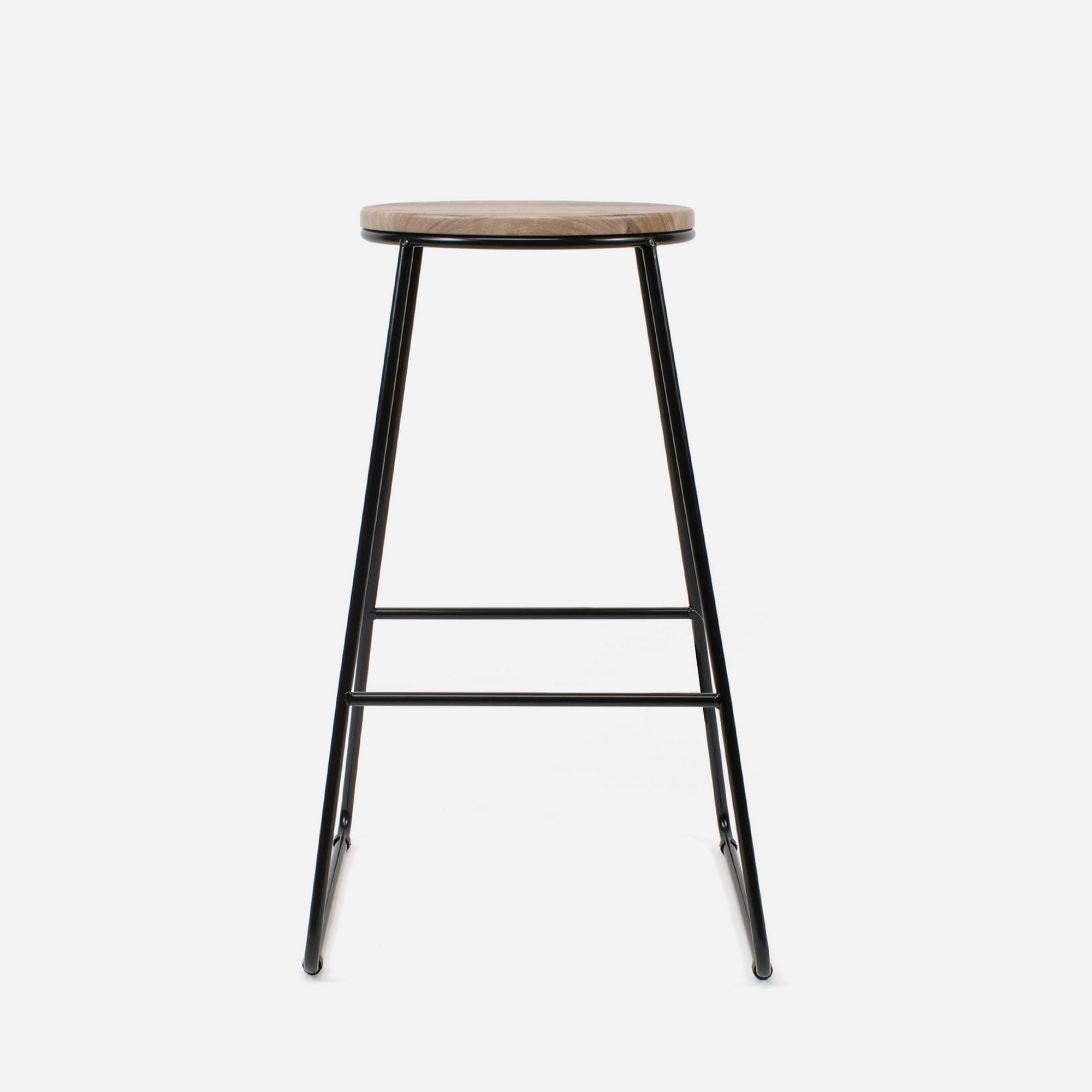 THE SECRET HOME Pack 2 Taburetes Altos Cocina y Bar | Estilo Industrial Moderno | Asiento Madera Clara y Metal Negro | Ideal para Isla de Cocina y Desayunador | Taburete Alto Resistente |Altura 71 cm