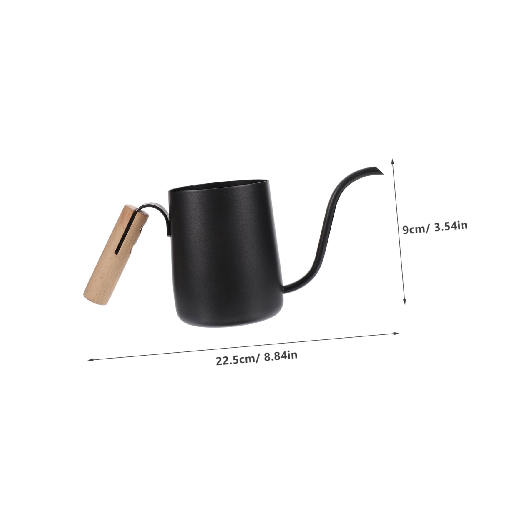 SOLUSTRE Gooseneck Coffee Kettle with Wooden Handle Stainless Steel Drip Coffee Pot for Home Office and Outdoor Use Tea Kettle for Precise Pouring and Versatile Brewing