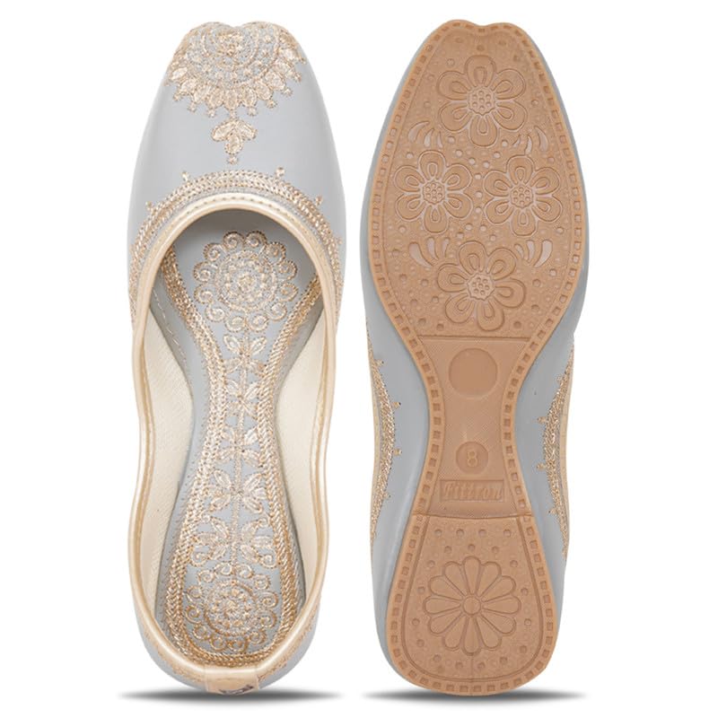 Image of DFR Women Juti | Embroidered Rajasthani Mojari Girls Shoe
