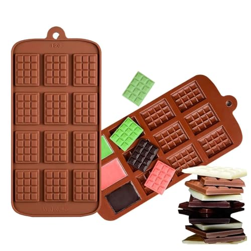 2 PCS Schokoladen Silikonform, Süßigkeitenformen Silikonformen, Silikon Brechbare Schokolade Formen, Backform Pralinenformen, für DIY Schokolade Praline Süßigkeiten