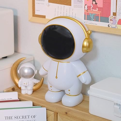 Miniatura 7 de Alcancía de astronauta, bonita caja de dinero de astronauta, figura de astronauta, decoración de escritorio, estatua, adorno divertido de astronauta