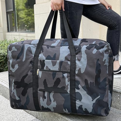 Sturdy moving bag,Travel Luggage Duffle Tote Bag with Strong Zipper and Handle,Heavy Duty Jumbo Packing Bags for Clothes,Pillows,Bedding (Coffee camouflage,Medium)2