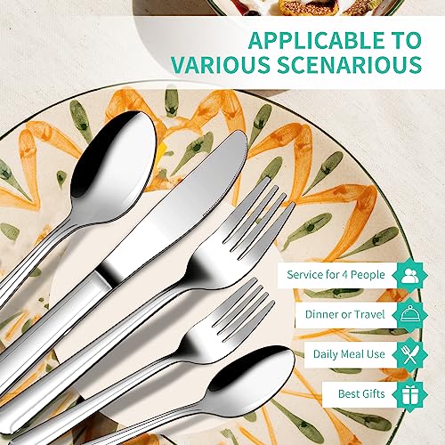 20-Piece-Silverware-Set-ENLOY-Stainless-Steel-Flatware-Set-Service-for-4-Stripes-Cutlery-Utensil-Set-Kitchen-Utensil-Set-Include-Knife-Fork-Spoon-Mirror-Polished-Dishwasher-Safe