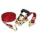 Aexit Truck Cargo Material Handling Binding Metal Hook Ratchet Tie Down Strap 5M Straps 16ft Red