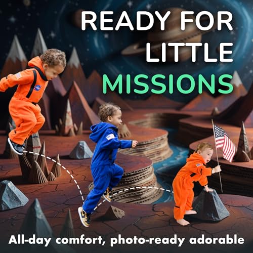 Astronaut Fleece Bunting - Baby & Toddler Kids Fleece Bodysuit with Elastic Waist – Hooded One Piece NASA Jumpsuit4