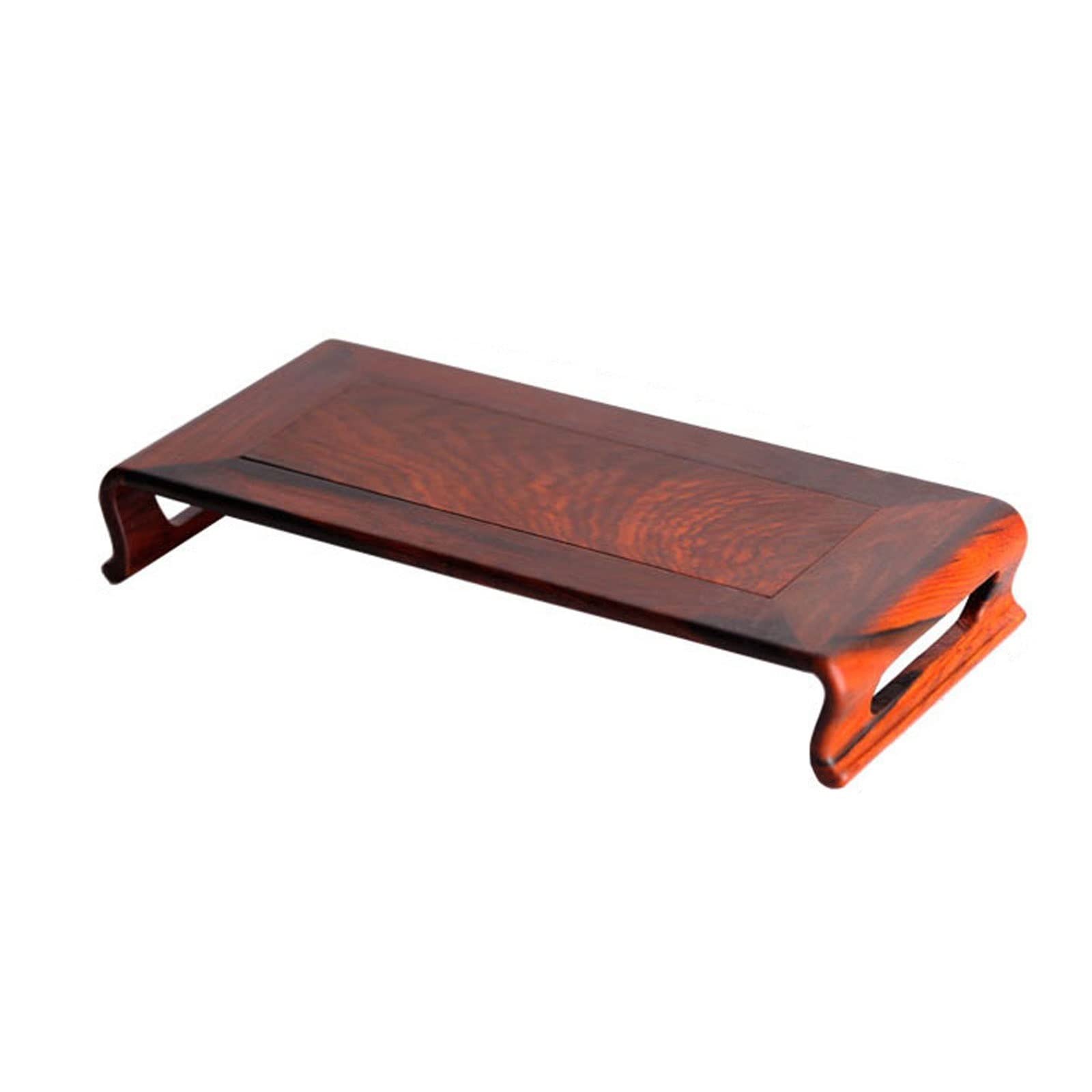 MPOPO Bonsai Pedestal Rectangular Scroll Teapot Base Buddha Statue Vase Wooden Potted Plant Bonsai Vase Display Stands Pedestal Base(B)