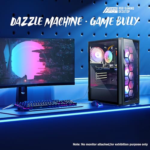 STGAubron Gaming PC Computer Desktop, Intel Core i7 8th Gen, GeForce RTX 2060 6G, 16G DDR4, 512G SSD, WiFi 6, BT 5.2, RGB Fan x4, Windows 11 Home の商品画像 3