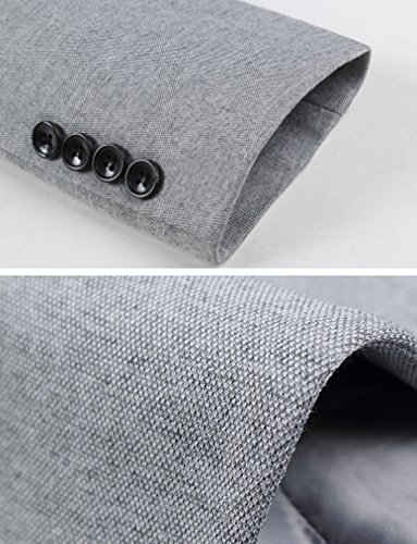 David.ann Men's Casual Fit One Button Center Vent Blazer Jacket,Grey #3625,Medium #TOP3