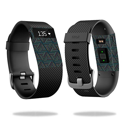 MightySkins Skin compatível com Fitbit Charge HR Cover Skins Adesivo Watch Triangle Stripes