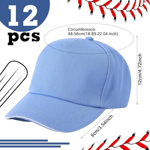 Image of Shyyween Kids Baseball Caps Youth Adjustable Plain Baseball Hats Cotton Blank Hats Bulk for Girls Boys Sport Team