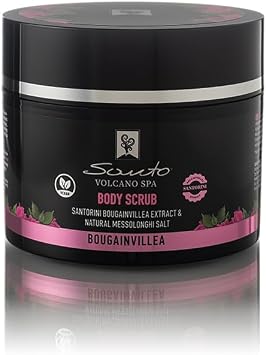 Santo Volcano Bougainvillea Body Scrub with Messolonghi Salt, 200 ml, Vegan Natural Cosmetics