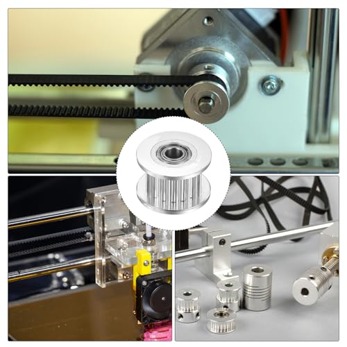 QUARKZMAN 2GT Riemenscheibe 20 Zähne 4mm Bohrung Aluminium-Zahnriemenscheibe für 6mm Breite 20T Zahnriemen für 3D-Drucker, CNC, Umlenkrolle Pulley-5 Stück Silber