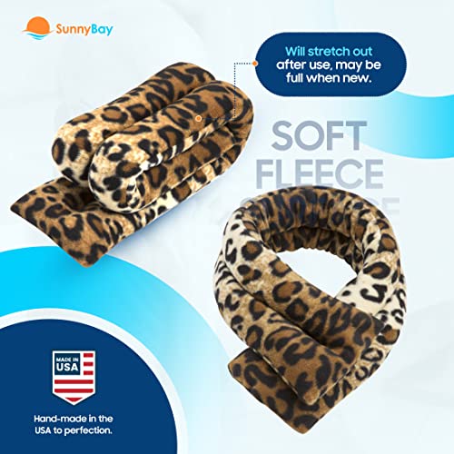 SunnyBay Microwave Heating Pad, Microwavable Cold or Heated Neck and Shoulder Wrap, Wheat-Filled Weighted Beanbag Pack for Moist Hot or Cold Therapy, 26x5 Inches, Leopard
