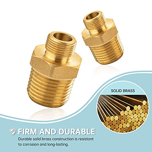 Rv Faucet Adapter 1/2 To 3/8 Reducer Wewe Faucet Supply Line Adapter Brass 3/8 Compression Fitting Compatible With Water Pipe Connector 2 Pieces #TOP5