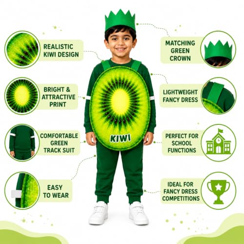 Image of Raj Costume Kids Fruit & Vegetable Fancy Dress Costume | Soft Felt Fruit and Vegetable Cutout Costume for Boys & Girls | School Annual Function