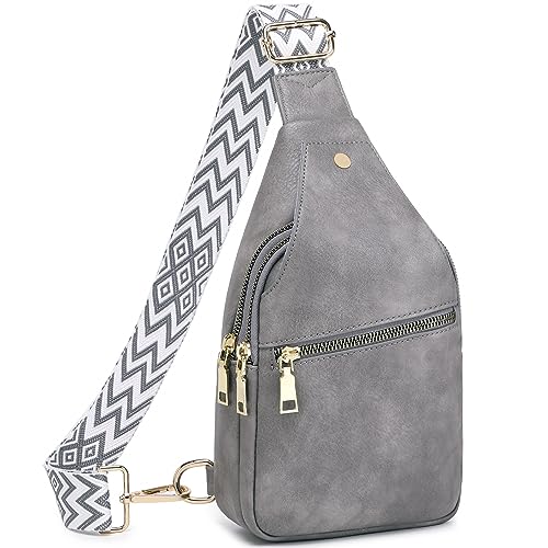 Image of Crossbody Sling Bag Purse for Women - Small Chest Fanny Pack Trendy Travel Faux Leather Cross Body Bags with Adjustable Strap