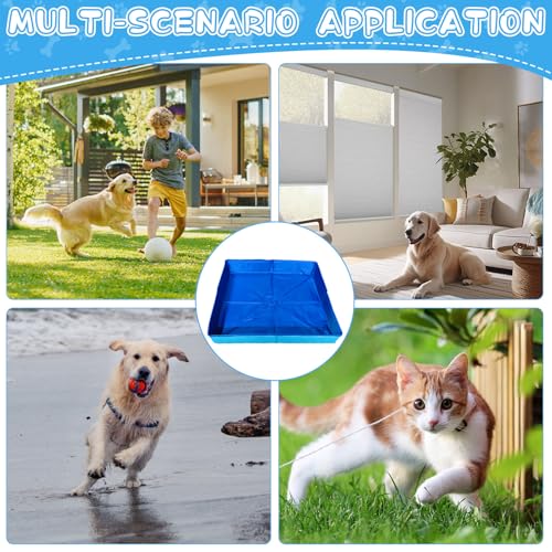 Hundepool Katzenpool Mit 6 Fischen Spielzeug, 50x50x10cm Hundebadewanne Faltbare Mini Hunde Pool Aus PVC, Planschbecken Hund, Schwimmbecken Für Kleine Hunde Katzen Haustiere (Blau)