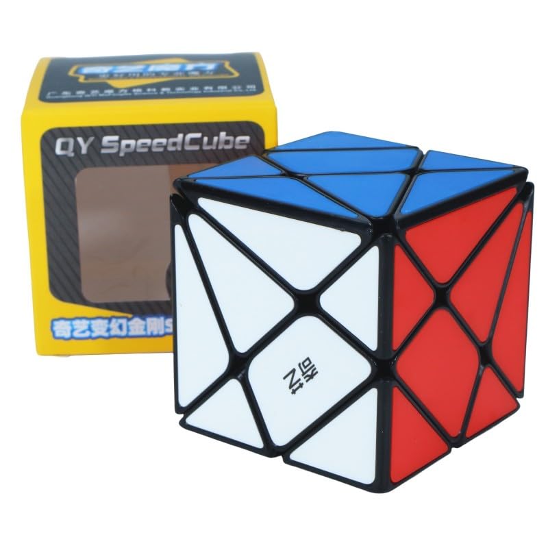 Image of QiYi Axis Cube S (Tiled) - 3x3 Shape Mod Puzzle for Beginners & Speedcubers | Durable Stickerless Design with Colored Tiles | Smooth Turning, Shape Shifting Brain Teaser for Kids & Adults