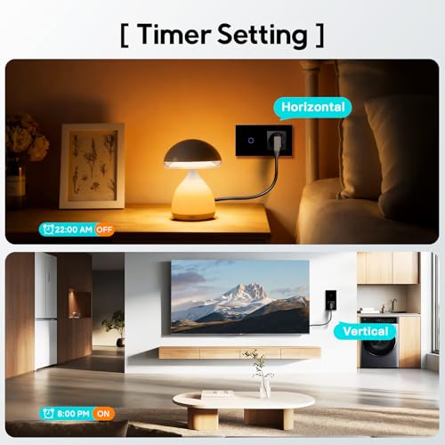 BSEED Enchufe Normal con Interruptor de luz WiFi,Compatible con Alexa y Google Home,Control de APP y Función de Temporizador,1 Gang 1 Vía WiFi Interruptor de Luz con Enchufe Negro(Neutral Requerido) - imagen 6