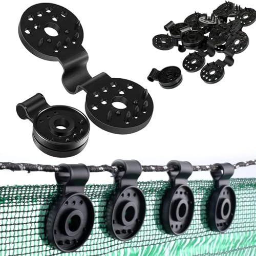 Image of Shadenet Clip Heavy Duty Lock Grip, Round Black Shade Fabric Fixing Clamp Clips for Sun Shade Net, Greenhouse, Awning, Patio, Garden Netting (50)