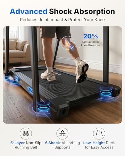 Image of MERACH T12 Foldable Treadmill for Home, 300 LBS Capacity, Wide Running Belt | 15% Auto Incline Treadmill with LED Display, Smart App, 2.5HP Brushless Motor, 0.5-7.5MPH, Compact Design