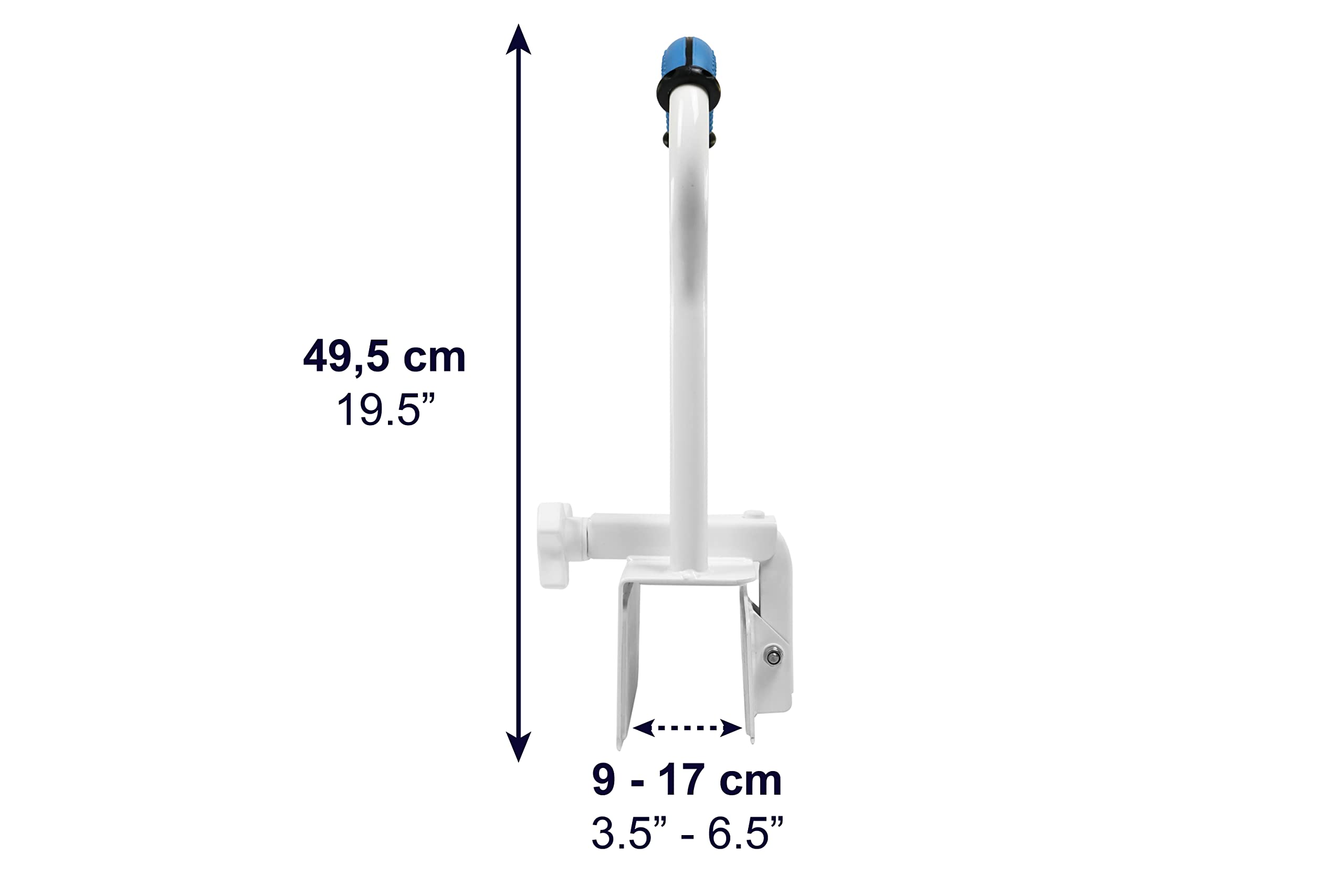 KMINA Asa Bañera para Mayores Acolchada (Bañeras borde liso ≥9 cm), Asidero Adultos, Agarraderas Baño para Mayores, Asa de Seguridad Baño, Azul