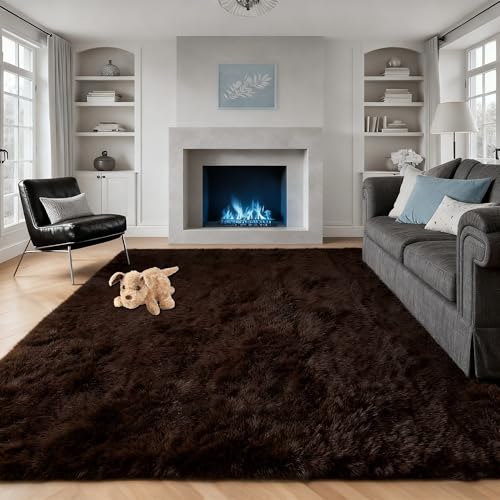 Moquette chambretapis antidérapant 380x390 tapis chambre moderne et moelleux brun - 3