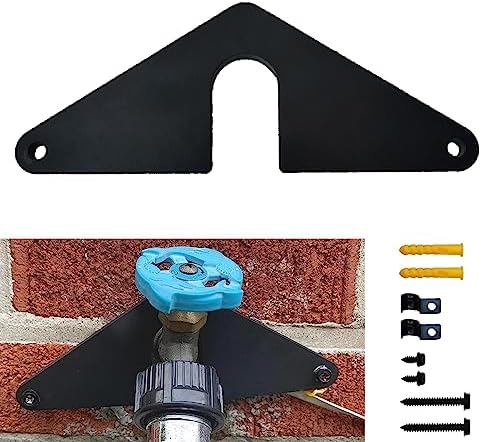 Hose Bib Cover Plate, Water Spigot Secure Mounting Plate, Hose Bib Extender Reinforcement, Triangle Outdoor Faucet Fix Loose Sillcock Mount Plate (Black)